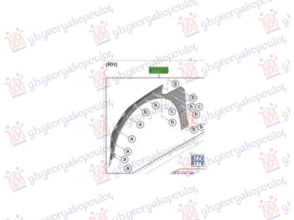 FRONT FENDER PLASTIC FLARE (O)