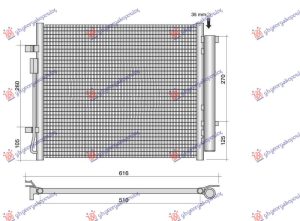 HLADNJAK KLIME 1.6 BENZIN/HIBRID - 2.2 DIZEL (500x430x16)
