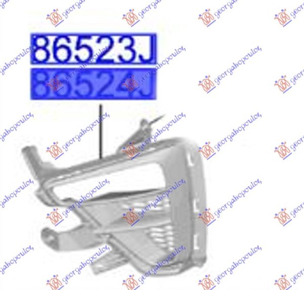 FRONT BUMPER SIDE GRILLE GLOSSY BLACK (W/FOG LAMP HOLE) (O)