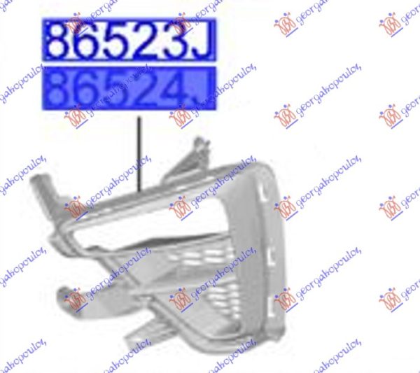 FRONT BUMPER SIDE GRILLE GLOSSY BLACK (W/FOG LAMP HOLE) (O)