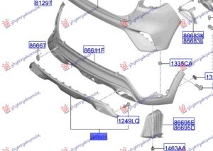REAR BUMPER MOULDING PRIMED (O)
