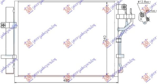 CONDENSER FOR ALL MODELS PETROL (440x340x16) (KOYO)