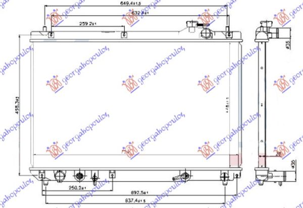 HLADNJAK MOTORA 3.0 BENZIN (AUTO) (RX300) (450x730x26)