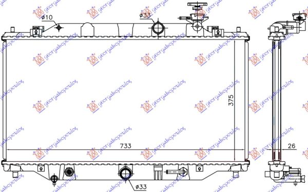 RADIATOR 2.2 CDVi AUTOMATIC DIESEL (375x733x26) (NRF)