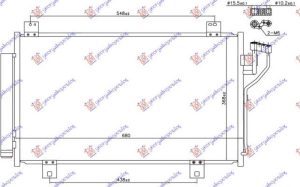 CONDENSER FOR ALL MODELS PETROL (658x368x16) (GAS R134) (KOYO)