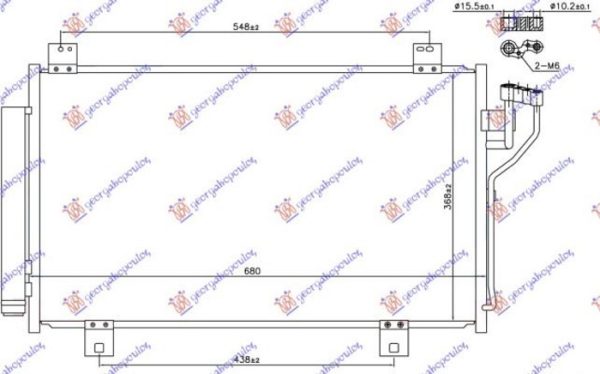 CONDENSER FOR ALL MODELS PETROL (658x368x16) (GAS R134) (KOYO)