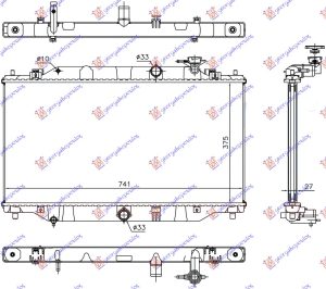 HLADNJAK MOTORA 2.2 D DIZEL (MAN/AUTO) (375x735x26) (KOYO)