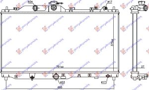 HLADNJAK MOTORA 1.5 D DIZEL (375x741x27) (KOYO)
