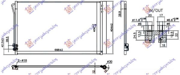 CONDENSER FOR ALL MODELS PETROL/DIESEL (640x385x12) (VALEO)