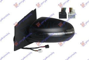 RETROVIZOR ELEKTRICNI SA GREJACEM PM (MEMORIJA) (MIGAVAC) (MRTAV UGAO LED) (8+5 PIN) (A KVALITET) (ASFERICNO STAKLO) LEVO
