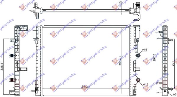 ADDITIONAL RADIATOR 0.9 TURBO PETROL (510x390x16) (KOYO)