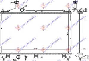 RADIATOR 2.0-2.4-3.0 PETROL/HYBRID (400x690x16) (NRF)