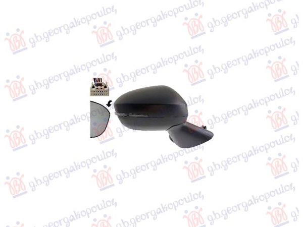 DOOR MIRROR ELECTRICAL HEATED PRIMED (W/SIDE LAMP & BLIS) (7Pin) (A QUALITY) (CONVEX GLASS)