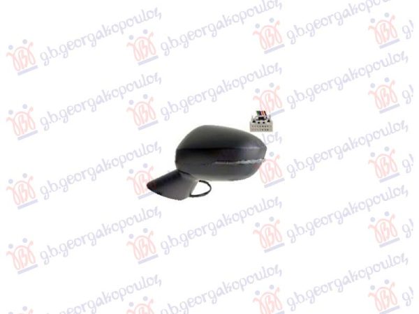 DOOR MIRROR ELECTRICAL HEATED PRIMED (W/SIDE LAMP) (6Pin) (A QUALITY) (CONVEX GLASS)