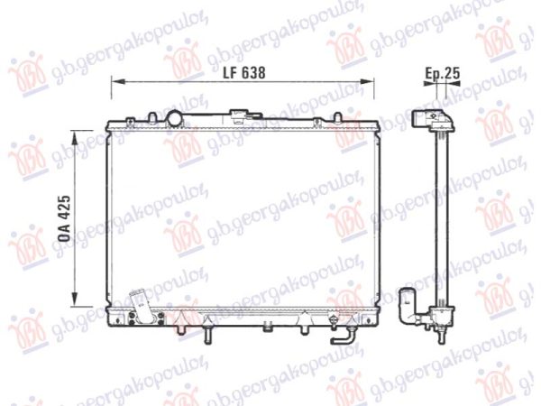 RADIATOR 3.0 PETROL MANUAL/AUTO (425x638) (NRF)