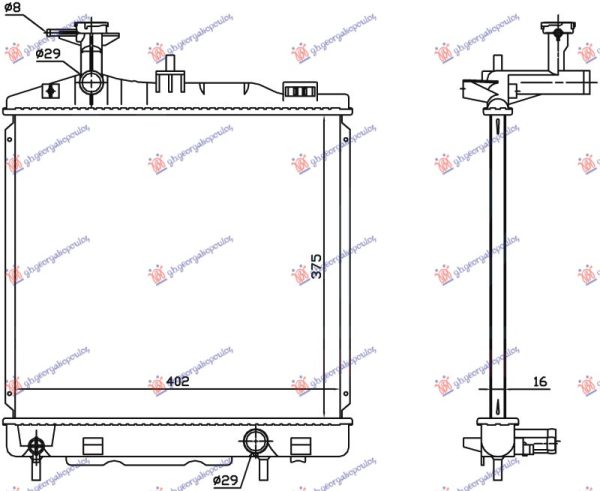 HLADNJAK MOTORA 1.0/1.2 BENZIN (MAN) (375x395x16) (KOYO)