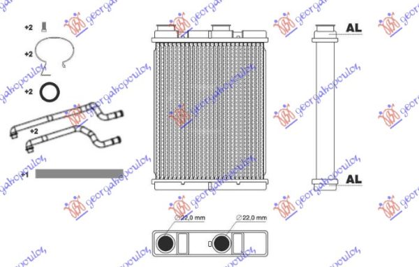 GREJAC KABINE 1.2/1.3//2.0i 16V BENZIN - 1.5/1.6 dCi DIZEL (202x160x26)