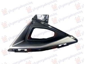 FRONT BUMPER GRILLE W/SILVER MOULDING (W/ FOG LAMP HOLE)
