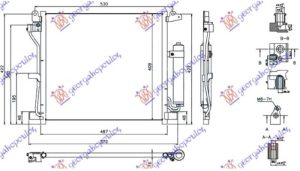 CONDENSER 1.5DCi DIESEL (487x409x16) VALVE ON THE FILTRE (KOYO)