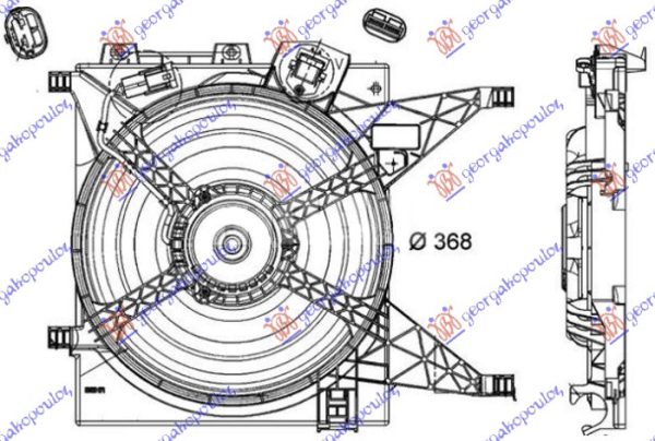 COOLING FAN ASSY 1.5 dCi DIESEL (370mm) (2+2 PIN) (MAHLE BEHR PREMIUM LINE)