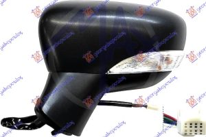 RETROVIZOR ELEKTRICNI SA GREJACEM CRNI (MIGAVAC) (7 PIN) (KONVEKSNO STAKLO) LEVO