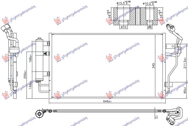 CONDENSER ELECTRIC (646x345x12) (KOYO)
