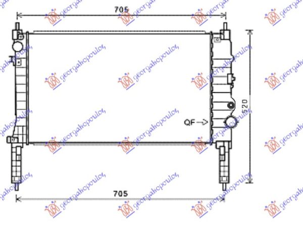 HLADNJAK MOTORA 1.4 16v TURBO BENZIN (MAN) (620x360x26)