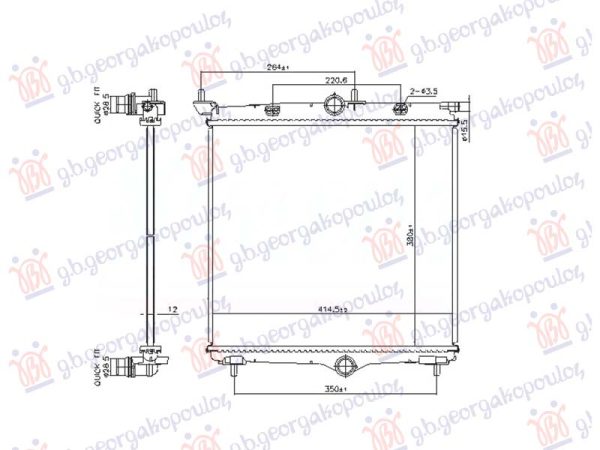 RADIATOR 1.2 PETROL - 1.5-1.6 DIESEL MANUAL-AUTO (380x414x12) (NRF)