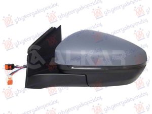 DOOR MIRROR ELECTRICAL HEATED FOLDABLE PRIMED (W/LAMP : FOOT LAMP) (CONVEX GLASS)