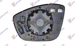 STAKLO RETROVIZORA SA GREJACEM (MRTAV UGAO) (2+2 PIN) (CONVEX GLASS) DESNO