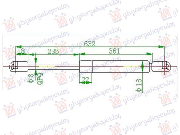AMORTIZER GEPEK VRATA (632L-510N)