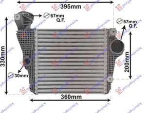 HLADNJAK INTERKULERA 3.0 GTS - 3.0-3.6 I TURBO BENZIN (285x279x62) LEVO