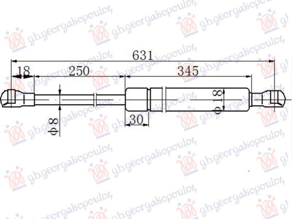 AMORTIZER GEPEK VRATA (632.5L-550N)