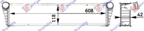 RADIATOR 2.9-3.2-3.4 PETROL CENTER (610x120x42) (MAHLE BEHR)