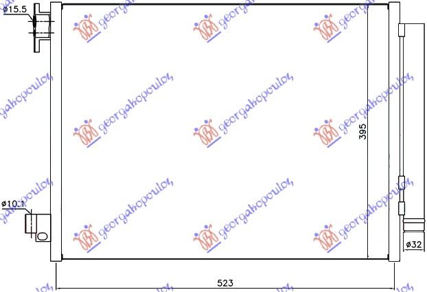 HLADNJAK KLIME BENZIN/DIZEL (510x39.7x12) 2012- (VALEO TIP)
