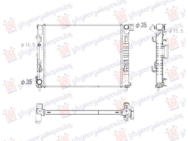 RADIATOR 1.5 Blue DCI Micro Hybrid DIESEL MANUAL (510x398) (NISSENS)
