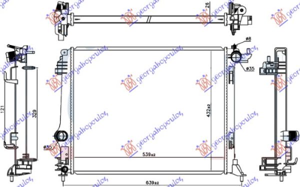 HLADNJAK MOTORA 1.2 Sce-TCE BENZIN / 1.6 dCi DIZEL (540x440x26)