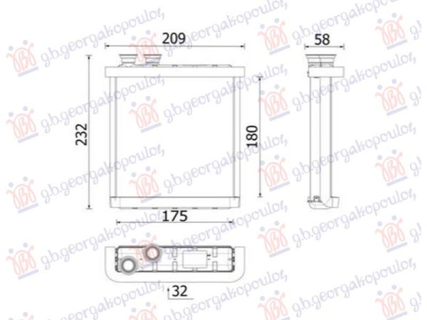 HEATER RADIATOR PETROL/DIESEL (180x175) (MAHLE BEHR PREMIUM LINE)
