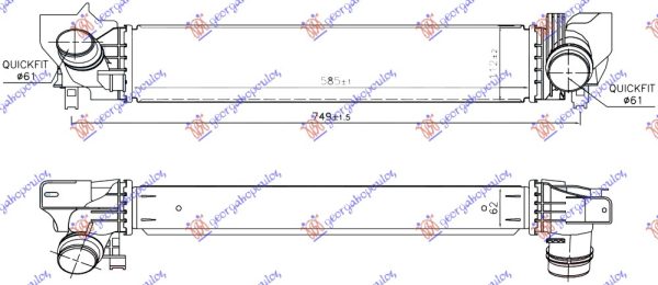 HLADNJAK INTERKULERA 1.2-1.5 TURBO BENZIN (585x112x62)