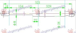AMORTIZER GEPEK VRATA (521L-560N)
