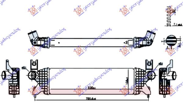 HLADNJAK INTERKULERA 1.0-1.4 TURBO BENZIN (520x160x50)