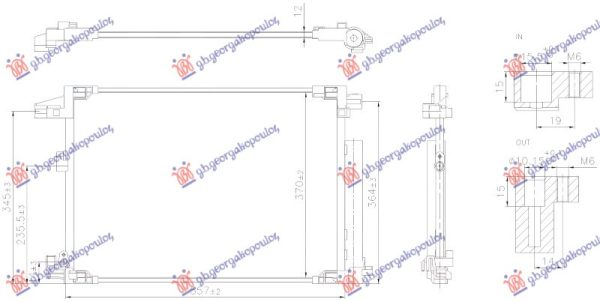 CONDENSER 1.0-1.5 PETROL (557x370) (KOYO)