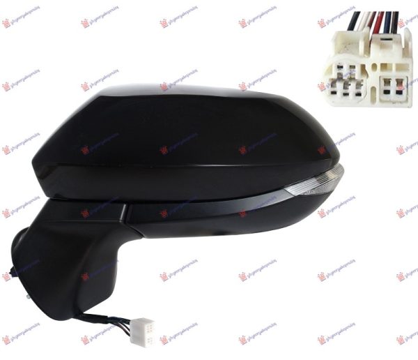 RETROVIZOR ELEKTRICNI SA GREJACEM PM (MIGAVAC LED) (6 PIN) (A KVALITET) (KONVEKSNO STAKLO) LEVO