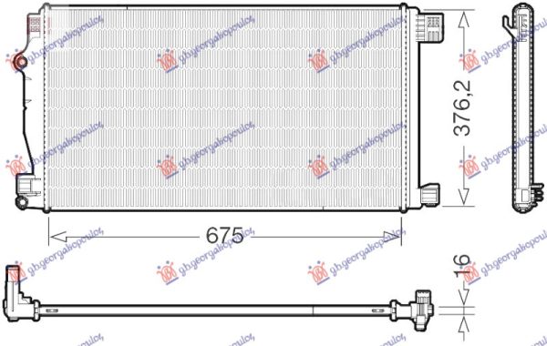 HLADNJAK MOTORA DODATNI 1.2 BENZIN (MAN/AUTO) (675x363x16) (KOYO)