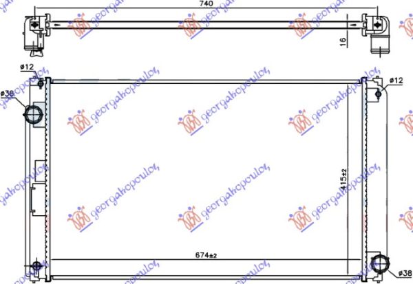 HLADNJAK MOTORA 2.0 16v BENZIN (MAN/AUTO) (675x415x16)
