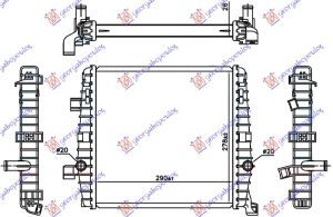 HLADNJAK MOTORA DODATNI 3.0 TSI HIBRID (AUTO) (29x27.8x2.6) DESNO