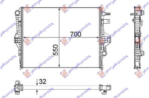 RADIATOR 3.0-3.6 TSI/TFSI/HYBRID PETROL 3.0 TDi DIESEL (700x534x32) (VALEO)