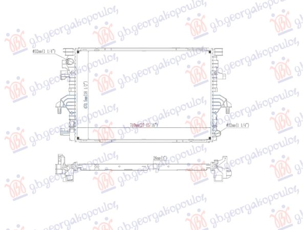 HLADNJAK MOTORA 2.0 TDi (110/150KW) DIZEL (710x470x26)