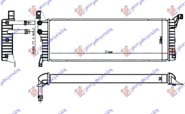 HLADNJAK MOTORA DODATNI 2.0 TDi (110/150KW) DIZEL (715x245x50)