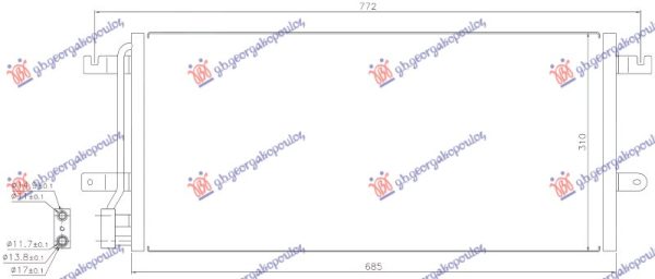 HLADNJAK KLIME BENZIN/DIZEL (683x308x16)